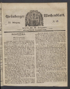 Gr&uuml;nberger Wochenblatt, No. 91 [właśc. 92.] (17. November 1856)