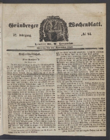 Grünberger Wochenblatt, No. 94. (24. November 1856)