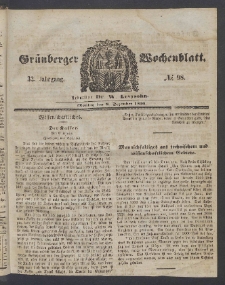 Grünberger Wochenblatt, No. 98. (8. Dezember 1856)
