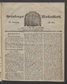 Grünberger Wochenblatt, No. 100. (15. Dezember 1856)
