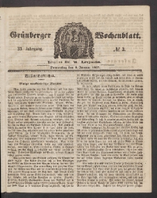 Grünberger Wochenblatt, No. 3. (8. Januar 1857)