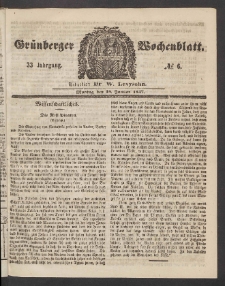 Grünberger Wochenblatt, No. 6. (19. Januar 1857)