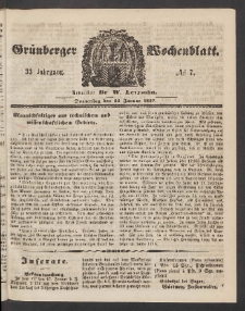 Grünberger Wochenblatt, No. 7. (22. Januar 1857)