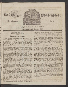 Grünberger Wochenblatt, No. 8. (26. Januar 1857)