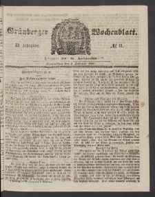 Grünberger Wochenblatt, No. 11. (5. Februar 1857)