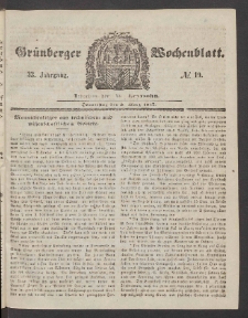 Grünberger Wochenblatt, No. 19. (5. März 1857)