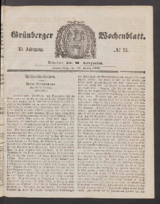 Grünberger Wochenblatt, No. 23. (19. März 1857)