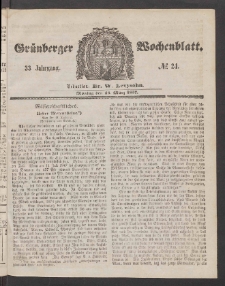 Grünberger Wochenblatt, No. 24. (23. März 1857)