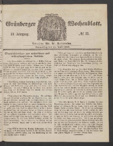 Grünberger Wochenblatt, No. 33. (23. April 1857)