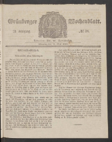 Grünberger Wochenblatt, No. 38. (11. Mai 1857)