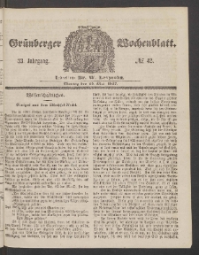 Grünberger Wochenblatt, No. 42. (25. Mai 1857)