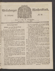 Grünberger Wochenblatt, No. 44. (1. Juni 1857)