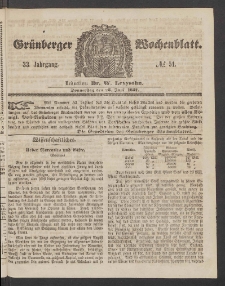 Grünberger Wochenblatt, No. 51. (25. Juni 1857)