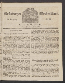 Grünberger Wochenblatt, No. 55. (9. Juli 1857)