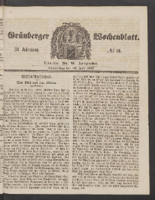 Grünberger Wochenblatt, No. 61. (30. Juli 1857)