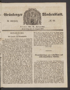 Grünberger Wochenblatt, No. 69. (27. August 1857)
