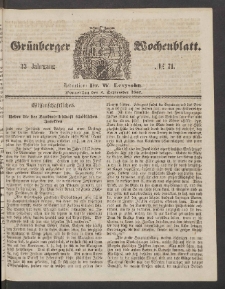 Grünberger Wochenblatt, No. 71. (3. September 1857)