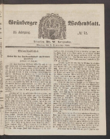 Grünberger Wochenblatt, No. 72. (7. September 1857)
