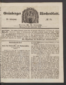 Grünberger Wochenblatt, No. 78. (28. September 1857)