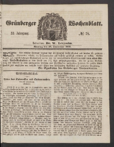 Grünberger Wochenblatt, No. 78. (28. September 1857)