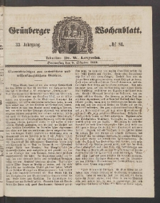 Grünberger Wochenblatt, No. 81. (8. Oktober 1857)