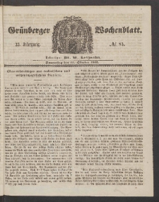 Grünberger Wochenblatt, No. 85. (22. Oktober 1857)