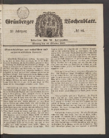 Grünberger Wochenblatt, No. 86. (26. Oktober 1857)