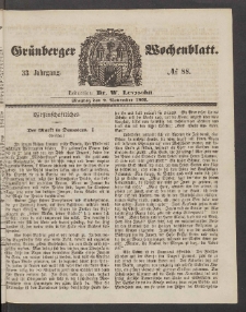 Grünberger Wochenblatt, No. 88. (2. November 1857)