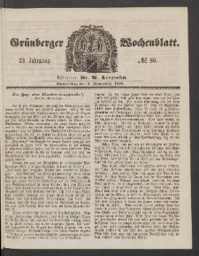 Grünberger Wochenblatt, No. 89. (5. November 1857)