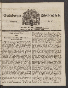 Grünberger Wochenblatt, No. 93. (19. November 1857)