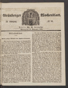 Grünberger Wochenblatt, No. 94. (23. November 1857)