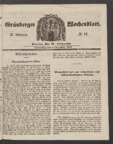 Grünberger Wochenblatt, No. 97. (3. Dezember 1857)