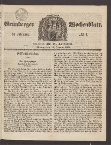 Grünberger Wochenblatt, No. 7. (25. Januar 1858)