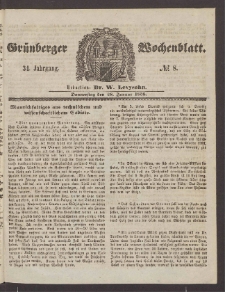Grünberger Wochenblatt, No. 8. (28. Januar 1858)