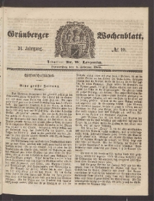 Grünberger Wochenblatt, No. 10. (4. Februar 1858)