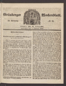 Grünberger Wochenblatt, No. 12. (11. Februar 1858)