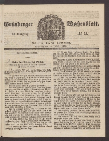 Grünberger Wochenblatt, No. 23. (22. März 1858)