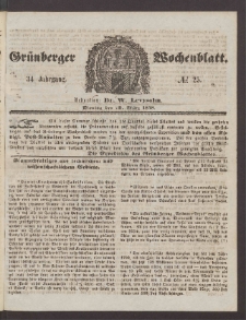Grünberger Wochenblatt, No. 25. (29. März 1858)