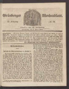 Grünberger Wochenblatt, No. 26. (1. April 1858)