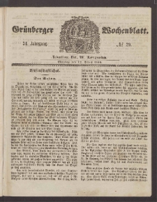 Grünberger Wochenblatt, No. 29. (12. April 1858)