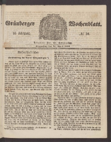 Grünberger Wochenblatt, No. 30. (15. April 1858)