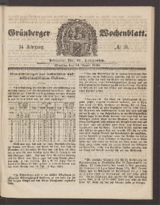 Grünberger Wochenblatt, No. 31. (19. April 1858)