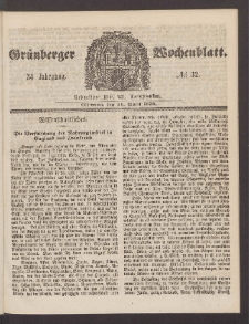 Grünberger Wochenblatt, No. 32. (21. April 1858)