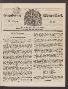 Grünberger Wochenblatt, No. 33. (26. April 1858)