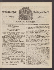 Grünberger Wochenblatt, No. 34. (29. April 1858)