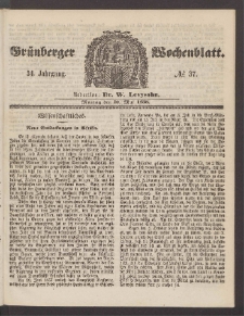 Grünberger Wochenblatt, No. 37. (10. Mai 1858)