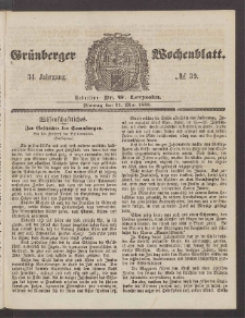 Grünberger Wochenblatt, No. 39. (17. Mai 1858)