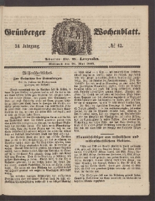 Grünberger Wochenblatt, No. 42. (26. Mai 1858)