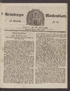 Grünberger Wochenblatt, No. 43. (31. Mai 1858)