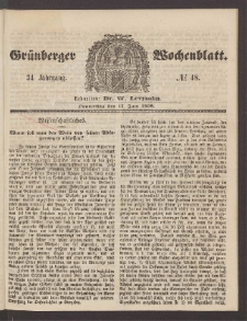 Grünberger Wochenblatt, No. 48. (17. Juni 1858)